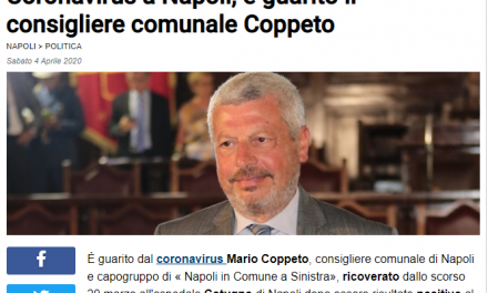 Coronavirus a Napoli, è guarito il consigliere comunale Coppeto da Il Mattino