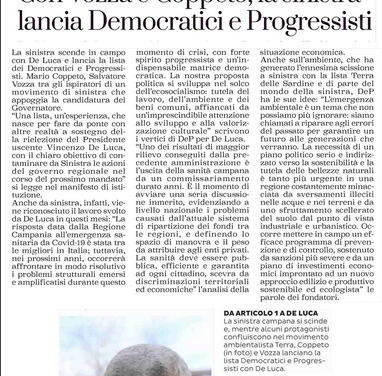Con Vozza e Coppeto la sinistra lancia Democratici e Progressisti