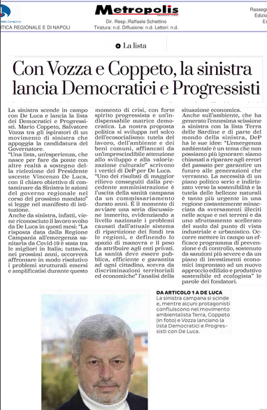 Con Vozza e Coppeto la sinistra lancia Democratici e Progressisti