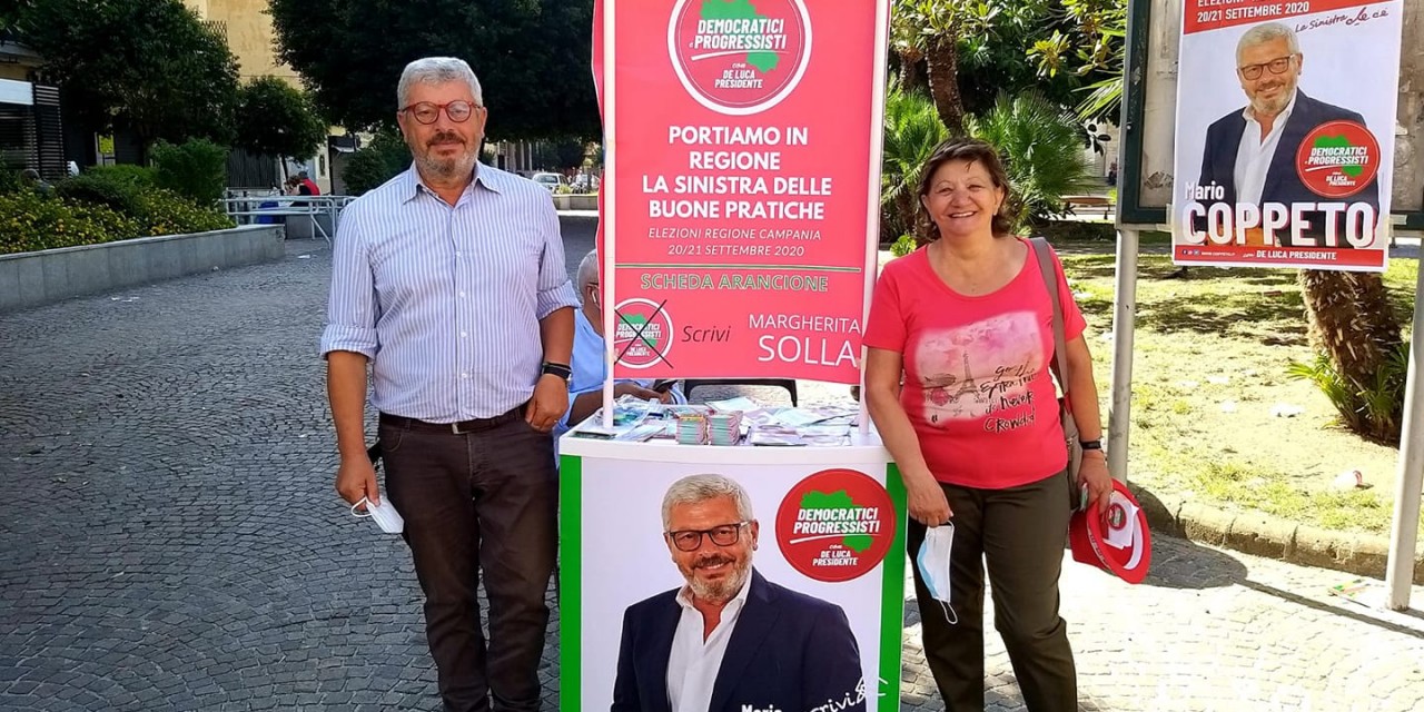 con Margherita Solla a Fuorigrotta piazza San Vitale